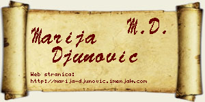 Marija Đunović vizit kartica
